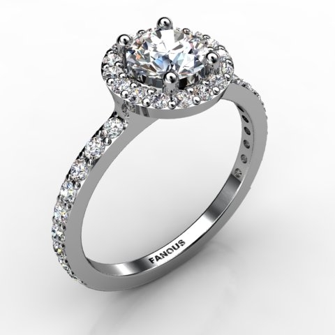 18k White Gold Engagement Ring 0.584ct - 0200890-18kw