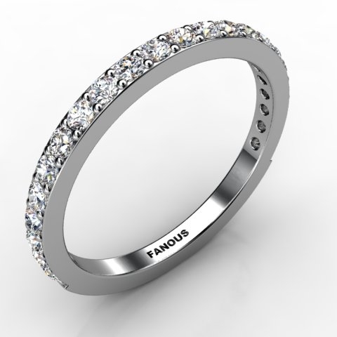 18k White Gold Wedding Band 0.506ct - 0301010-18kw