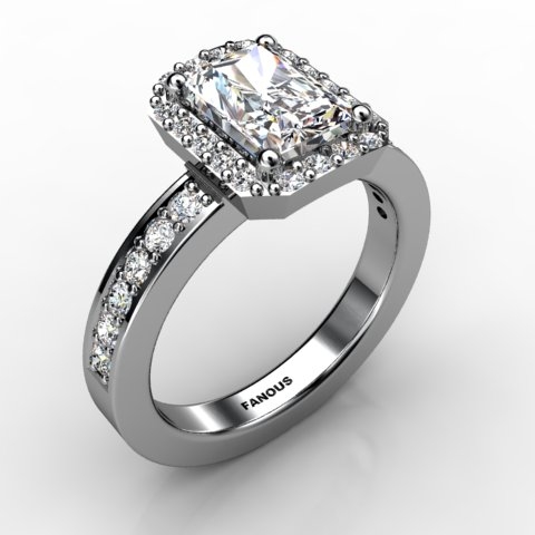 18k White Gold Engagement Ring 0.528ct - 1002149-18kw