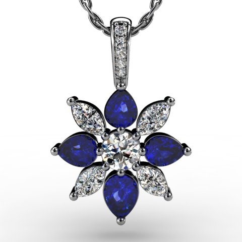 18k White Gold Pendant 3.094ct - 2300907-1-18kw