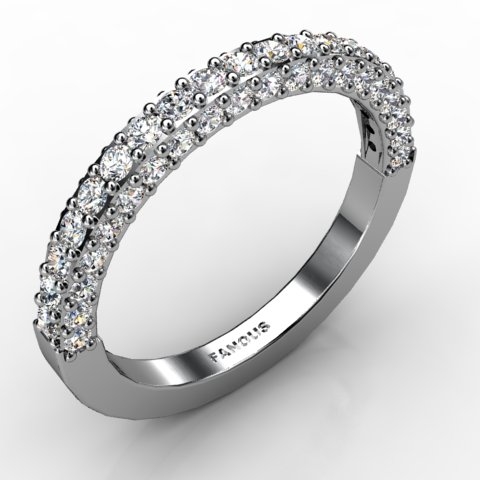 18k White Gold Diamond Band 0.883ct - 3100713-18kw